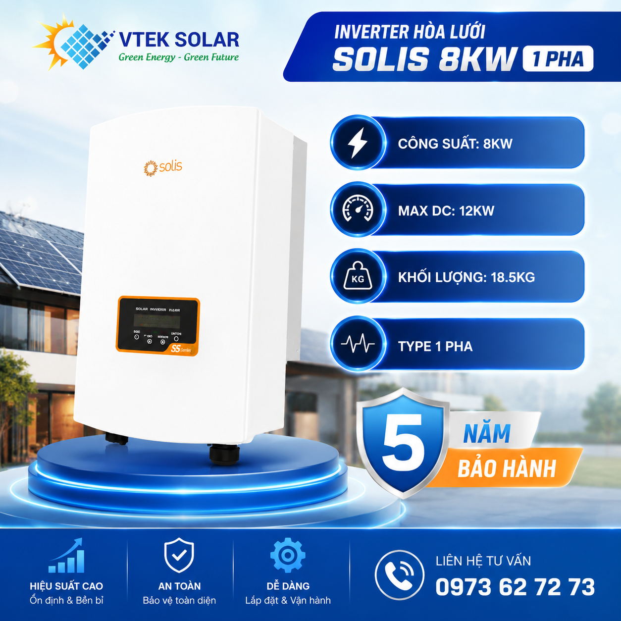 solis 8kw 1 pha biến tàn bám tải solis 8kw 1 pha