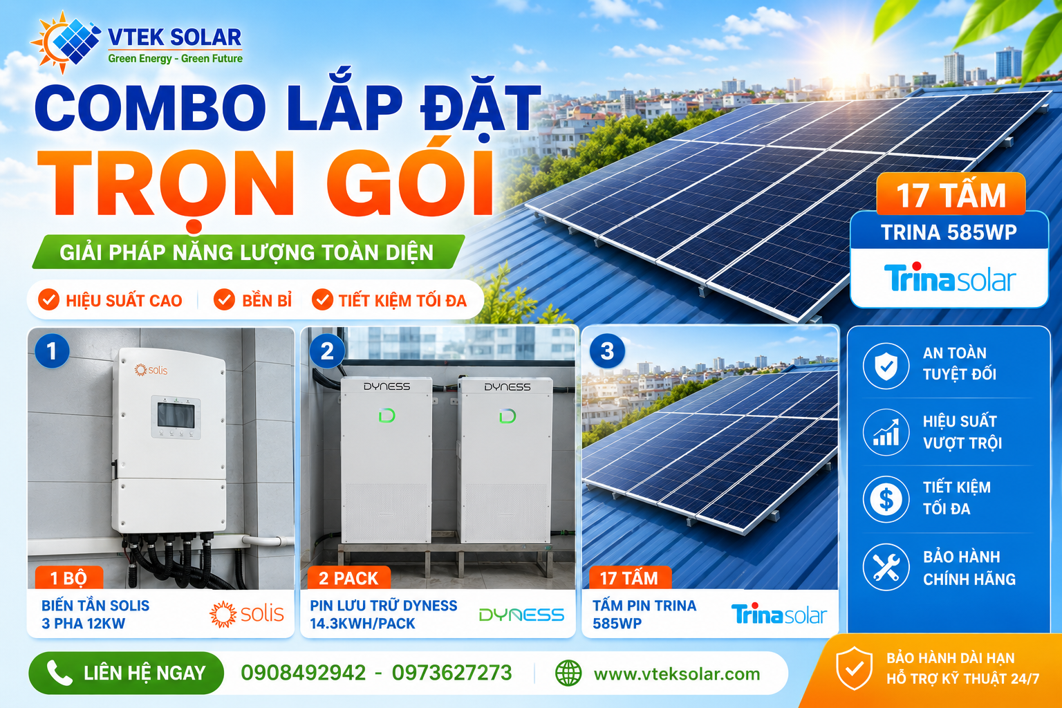 lắp đặt trọn gói điện mặt trời