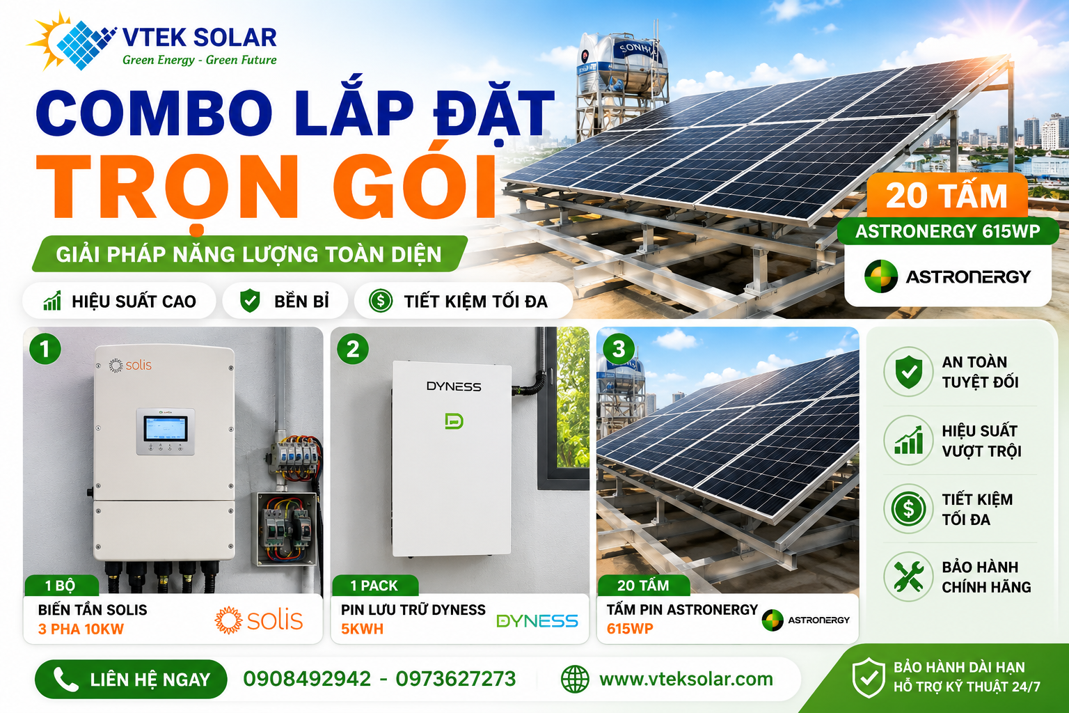 lắp đạt điện mặt trời trọn gói