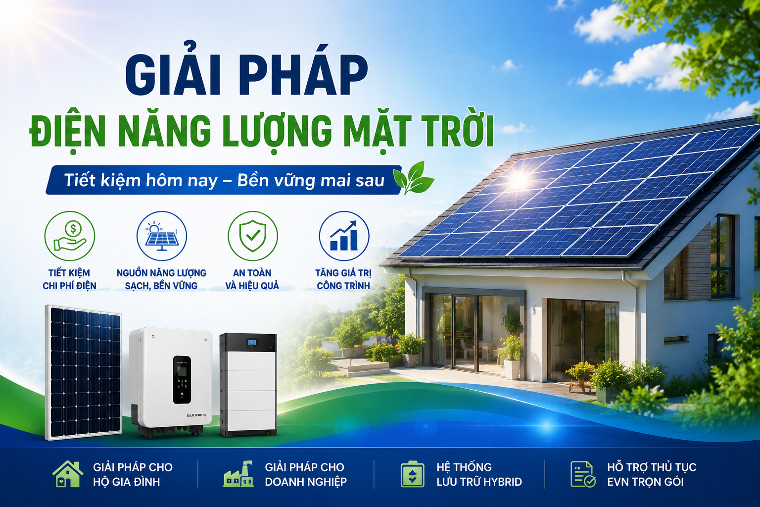 giải pháp điện năng lượng mặt trời, giải pháp trọn gói, nhà xướng , C&I