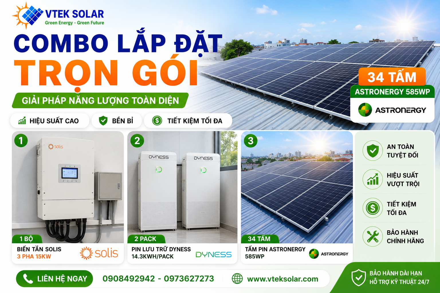 lắp điện mặt trời trọn gói hộ gia đình