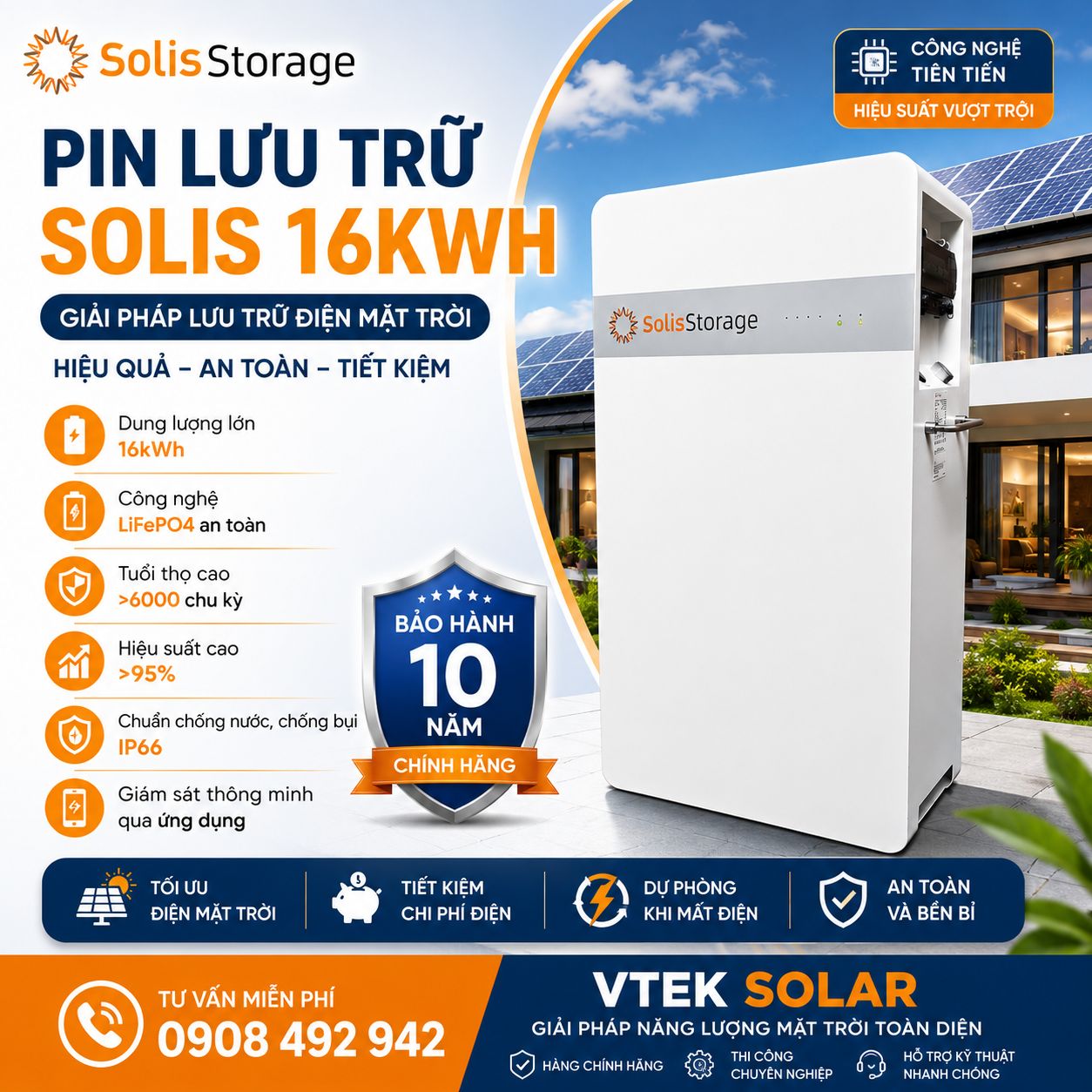 pin lưu trữ solis 16kwh