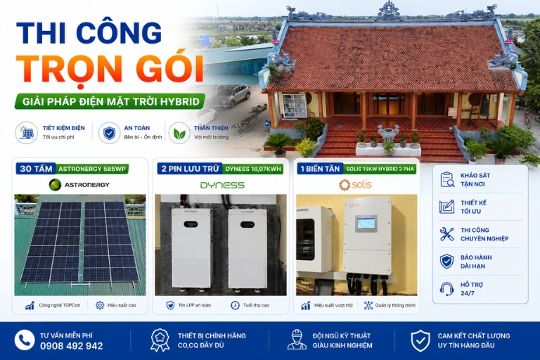 Thi công trọn gói điện mặt trời