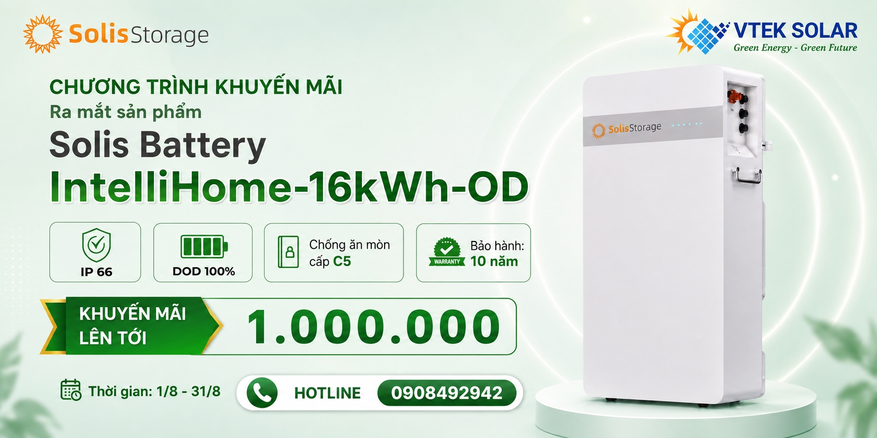 Pin lưu trữ 16kw solis